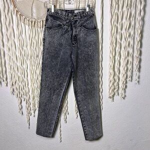 LAWMAN Vintage Black Acid Wash Tapered Leg Denim Size 7